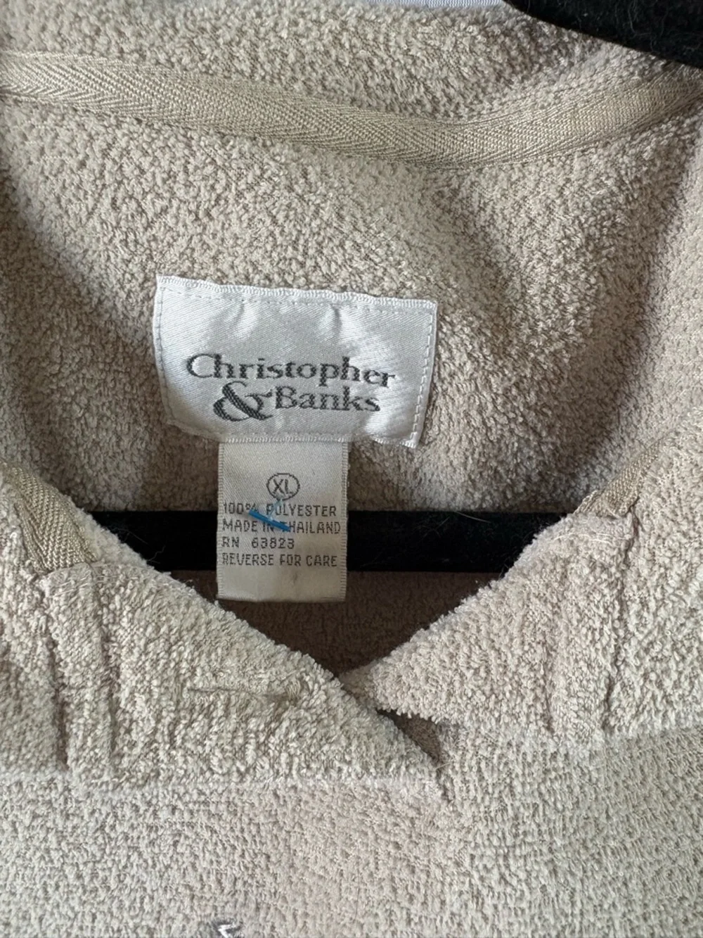 Women’s Cream Teddy Pullover Jacket with Cabin Embroidery